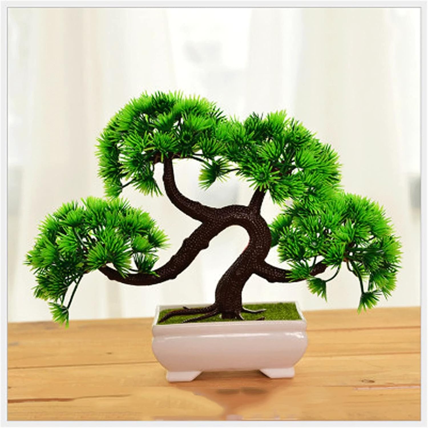 Artificial Bonsai Small Artificial Bonsai Tree Fake Plant Potted Pine Bonsai Plant Faux Bonsai for Windowsill Yard Desktop Display 7 Inches Fake Tree