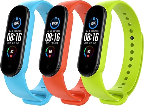 Compatible con Amazfit Band 5Xiaomi Mi Band 6Mi Band 5 correas de repuesto ajustables de silicona deportiva para Amazfit Band 5 Mi Band 6 Mi Band 5
