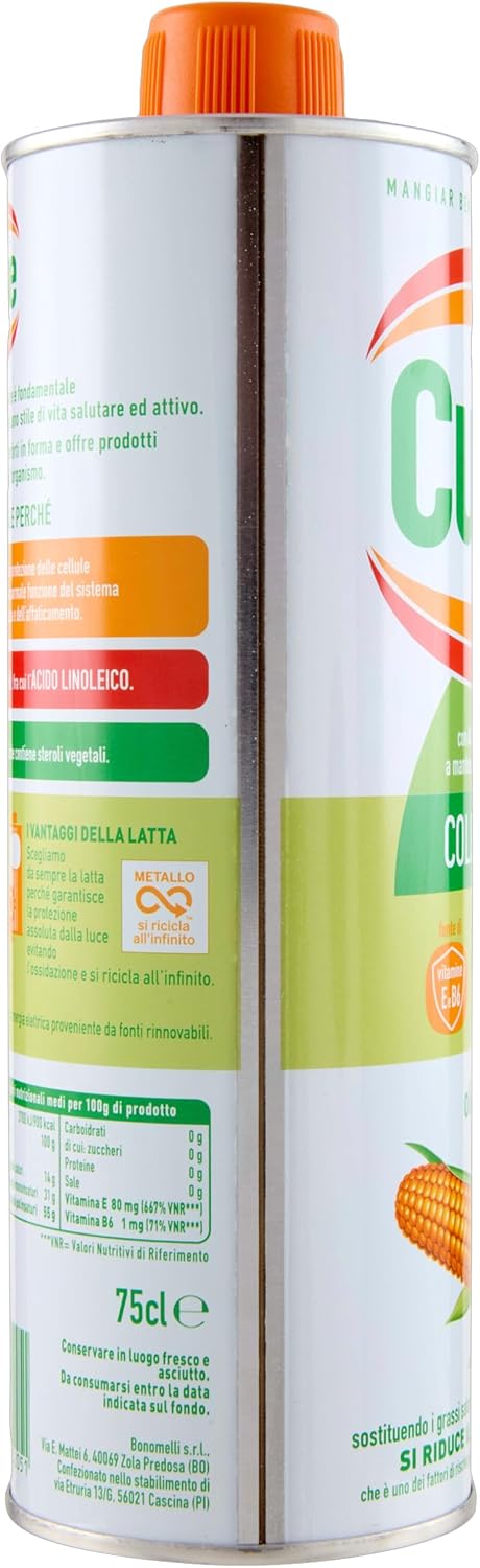 Cuore - Olio di Mais 75 cl, Ricco di Omega 6 e Fonte di Vitamina E e B6, No OGM 75cl - Immagine 4