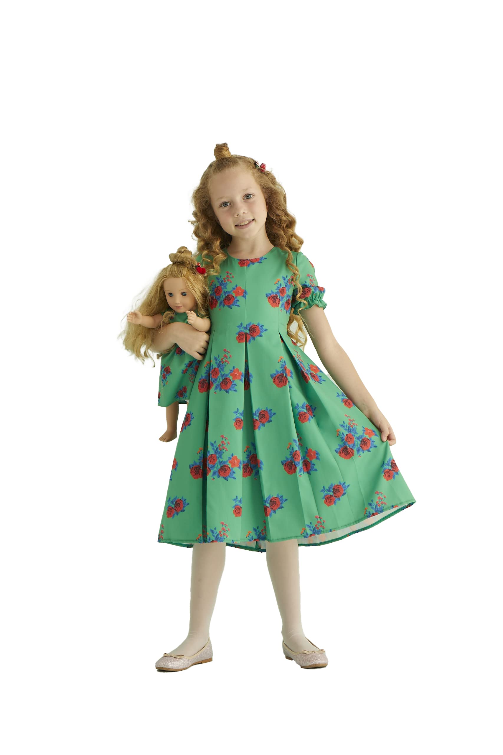 Hayati Girl Dress Green Floral 6-7 Years
