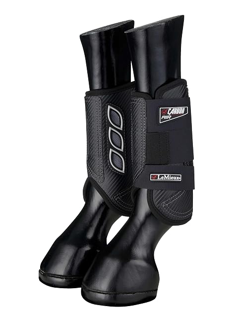 LeMieux Carbon Air XC - Botas delanteras, color negro, large