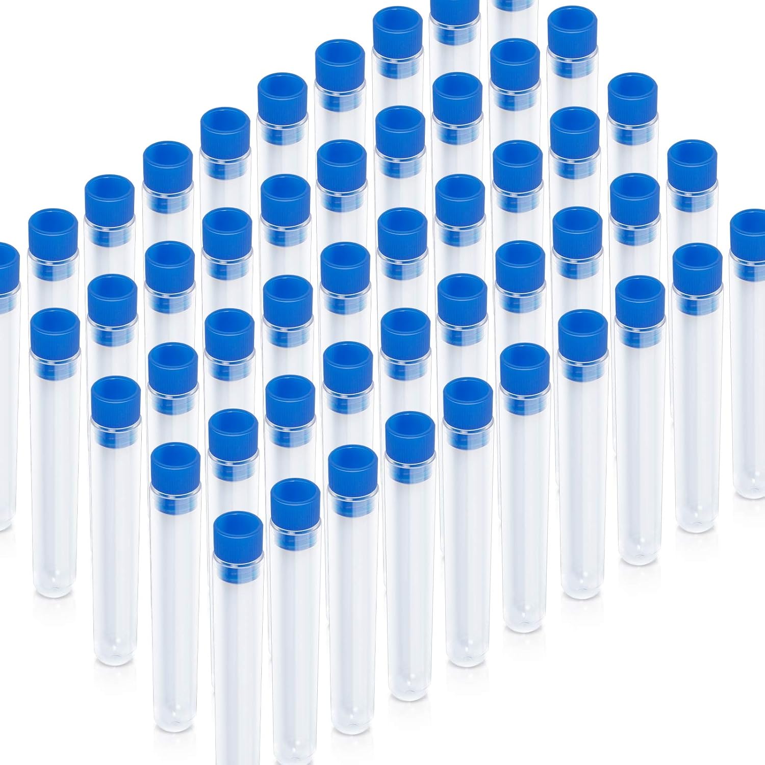 Teenitor 50 Pack Clear Plastic Test Tubes with Blue Caps, 16×100mm in Nepal at NPR 0, Rating 5