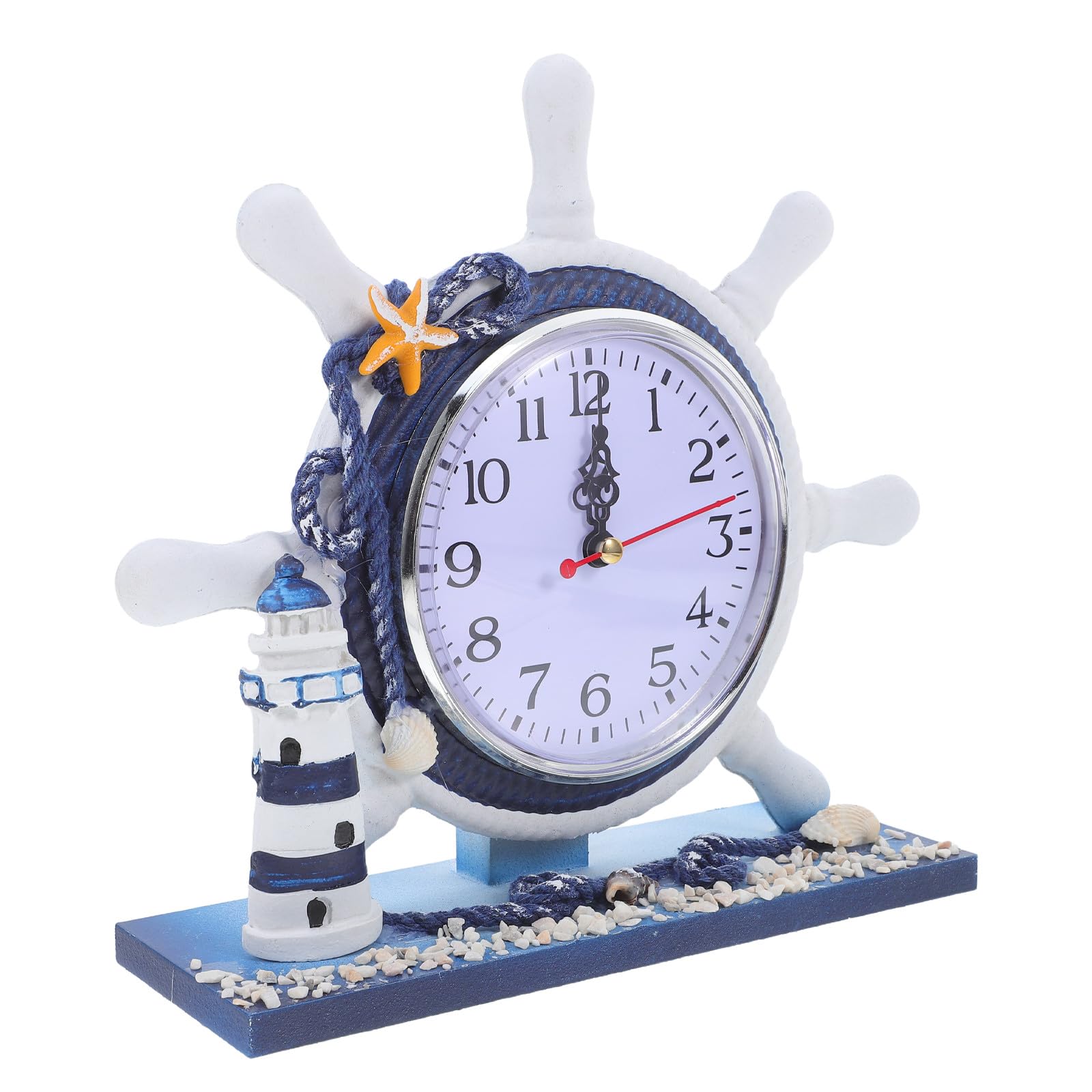 Reloj de faro náutico de resina con acabado artístico exclusivo para casa