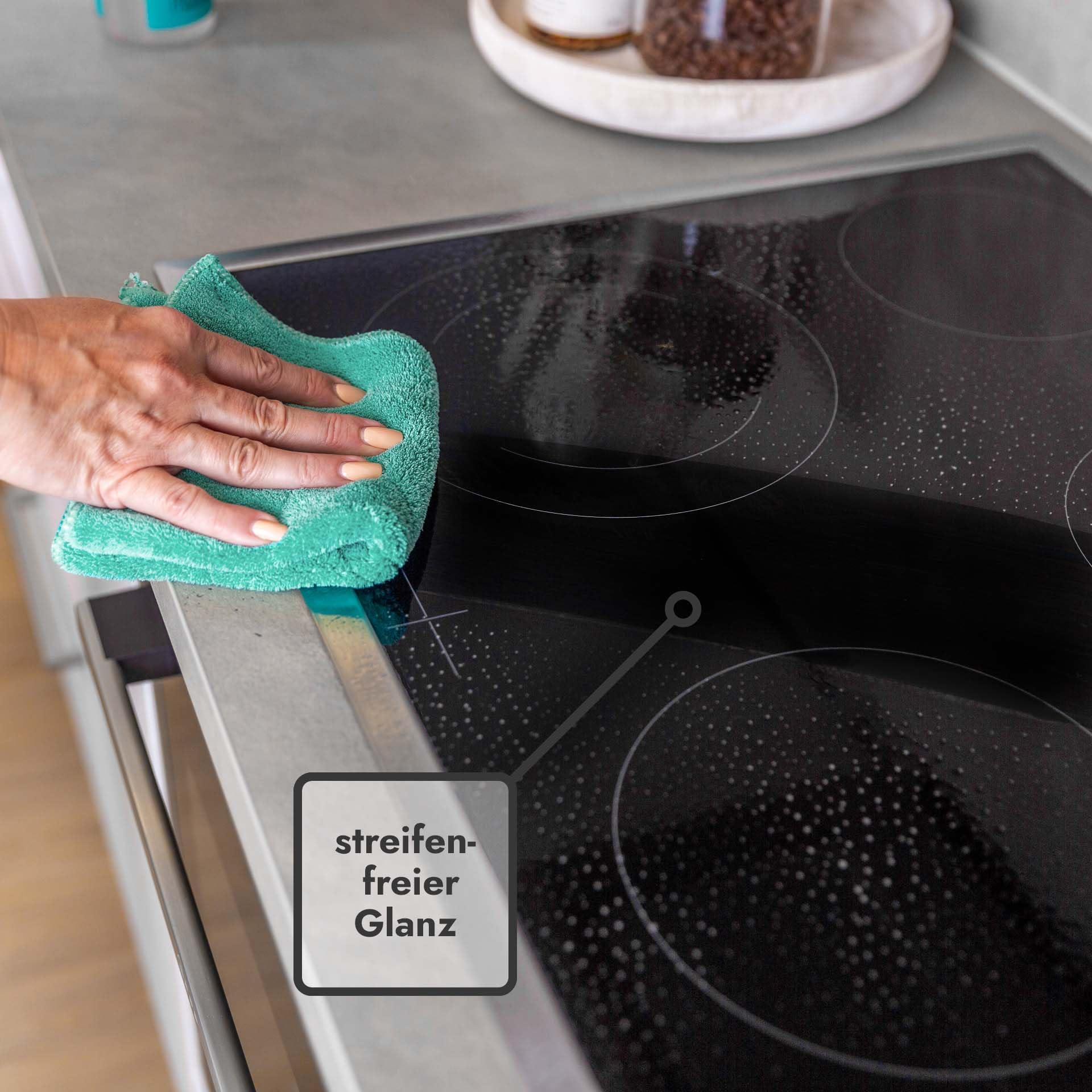 unicopuro® Soft Touch Microfasertuch 30 × 30 cm blau 8er Set – 300 ml Flüssigkeitsaufnahme – offene Faser ohne Schlaufen – ultraweiches, hochfloriges Reinigungstuch, 60 °C waschbar