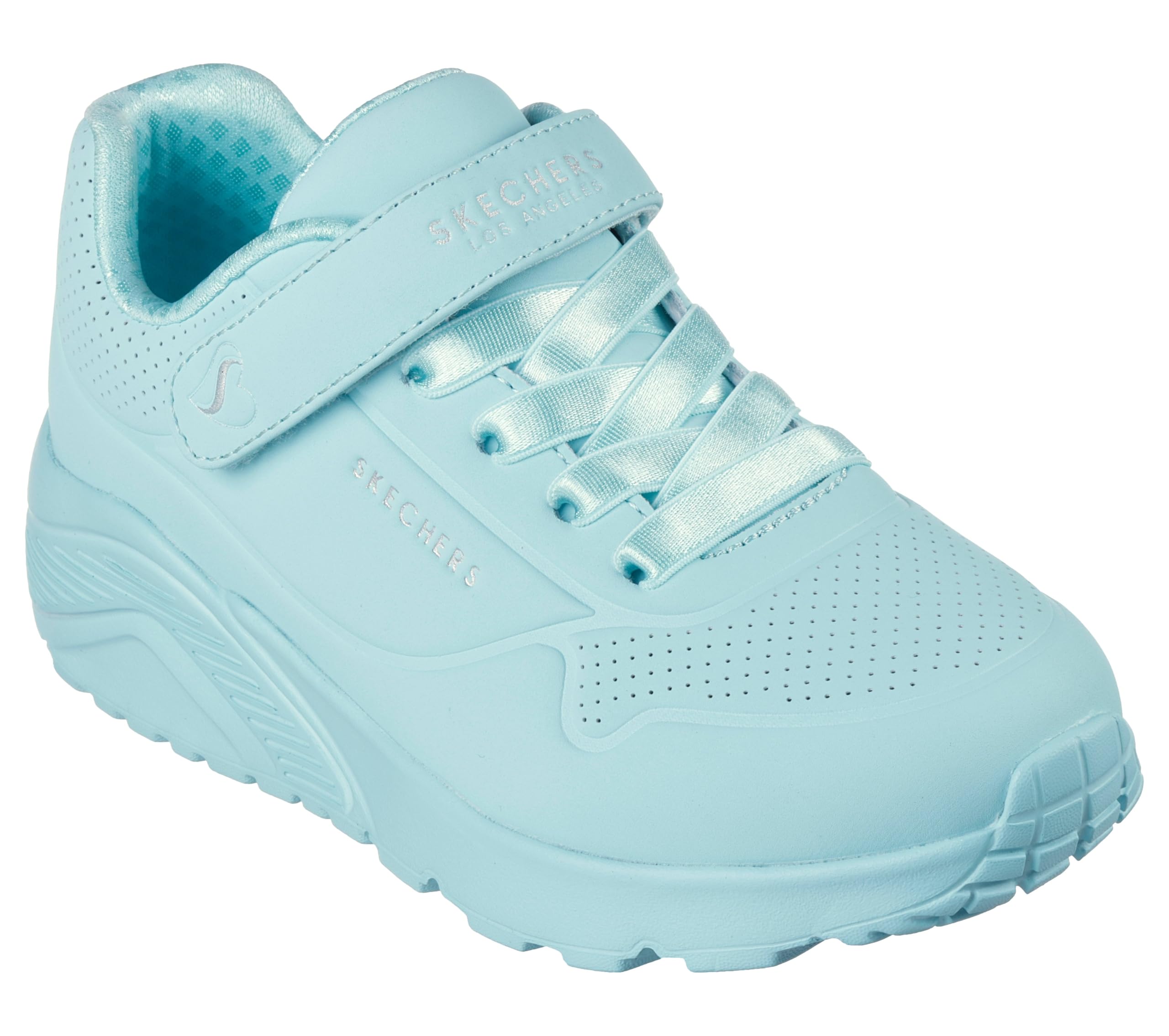 Skechers Girl's Uno Lite Sneakers, Turquoise Synthetic/Trim, 9.5 UK Child