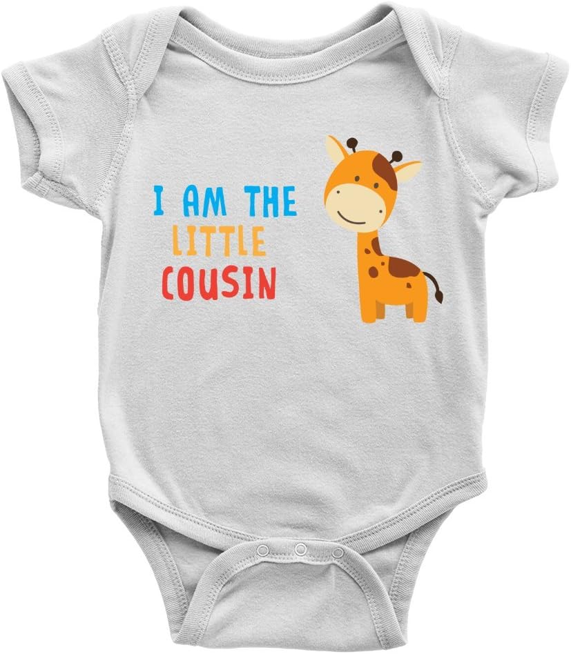 I Am The Little Cousin Babygrow Cute Sweet Body Suit Present Gift Giraffe Animal