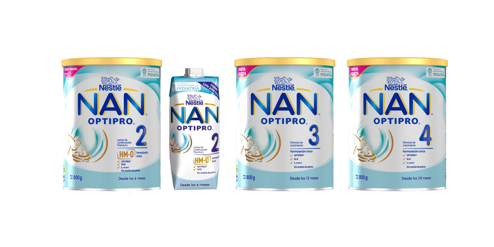Nan Nestlé Optipro 3 Fórmula de Crecimiento en Polvo, 12 Meses +, 800g (Paquete de 4)