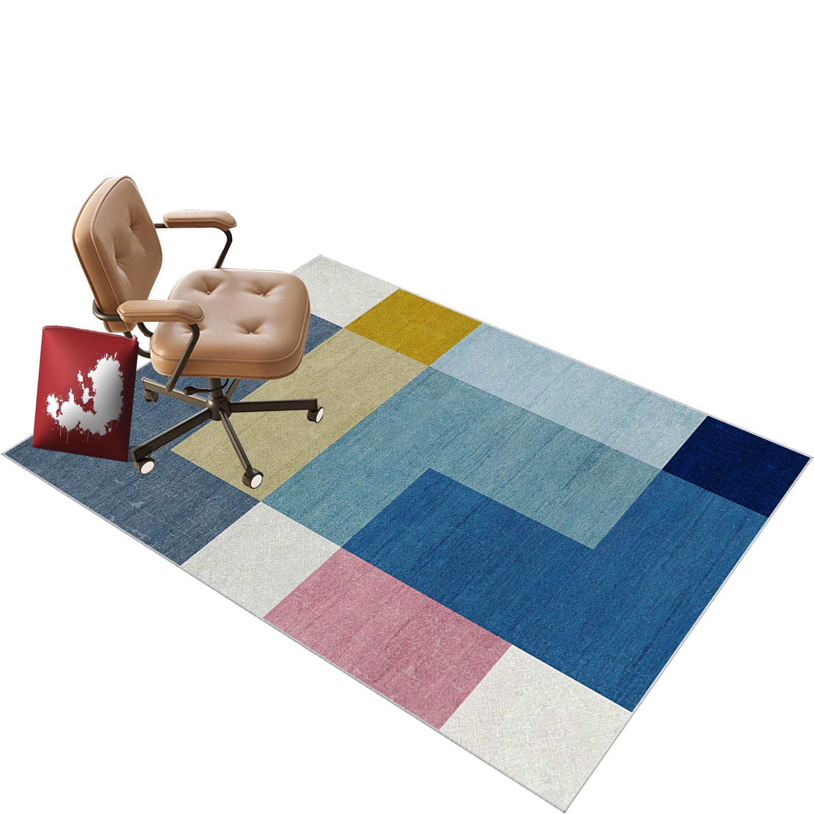 Tappetino per sedia da ufficio, tappetino antiscivolo per pavimenti in legno massello, 100 x 140 cm, multi superficie, protezione da scrivania, ideale per sedie a rotelle e configurazione di gioco