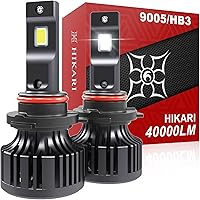 Vista 7 de HIKARI WINGS 2026 40000LM Bombillas LED H4 9003 de doble haz, 45W con chips centrales mejorados, kit LED de alto lúmen, 6000K, blanco frío, IP68