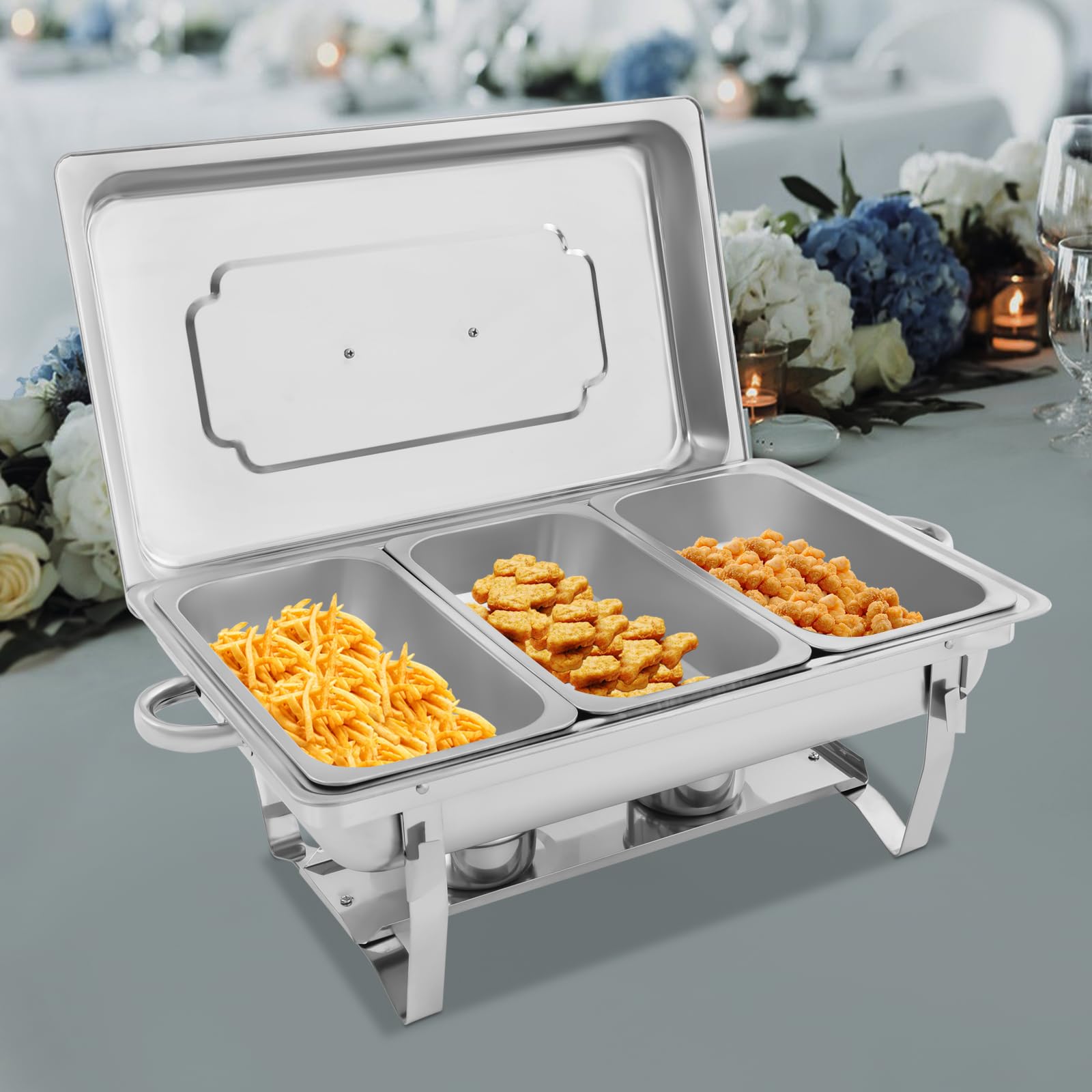 Elektrische chafing dish met een deksel van glas kopen