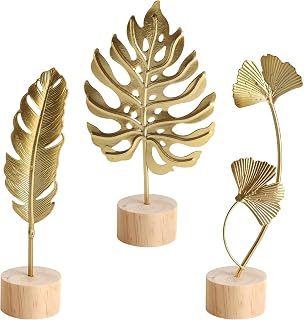 Ginkgo Leaf Metal Sculpture Decoration Golden Decorative Leaf Decorative Metal Scul…