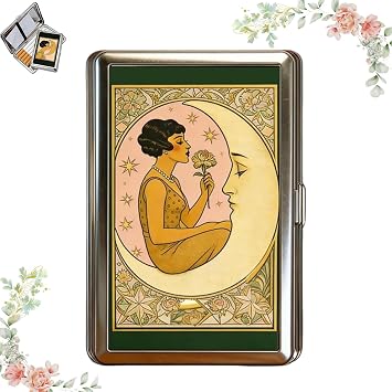 Vintage Art Deco Versatile Card & Cash Case with Rfid Protection,Art Deco Illustration,Elegant Small Cash Holder for Women & Men Credit Id Business Cards A2