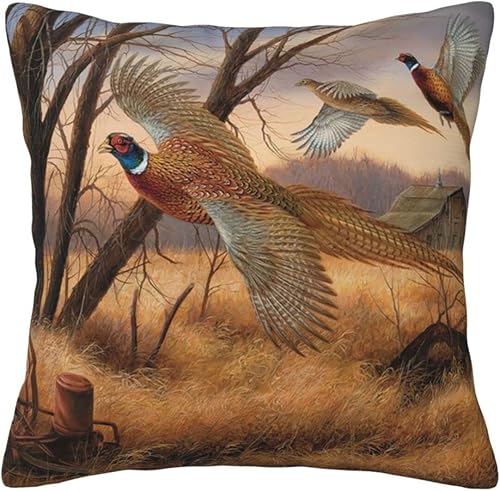 Miniatura 9 de Funda de almohada de caza de faisán, funda de almohada cuadrada súper suave, adecuada para sofá y sala de estar