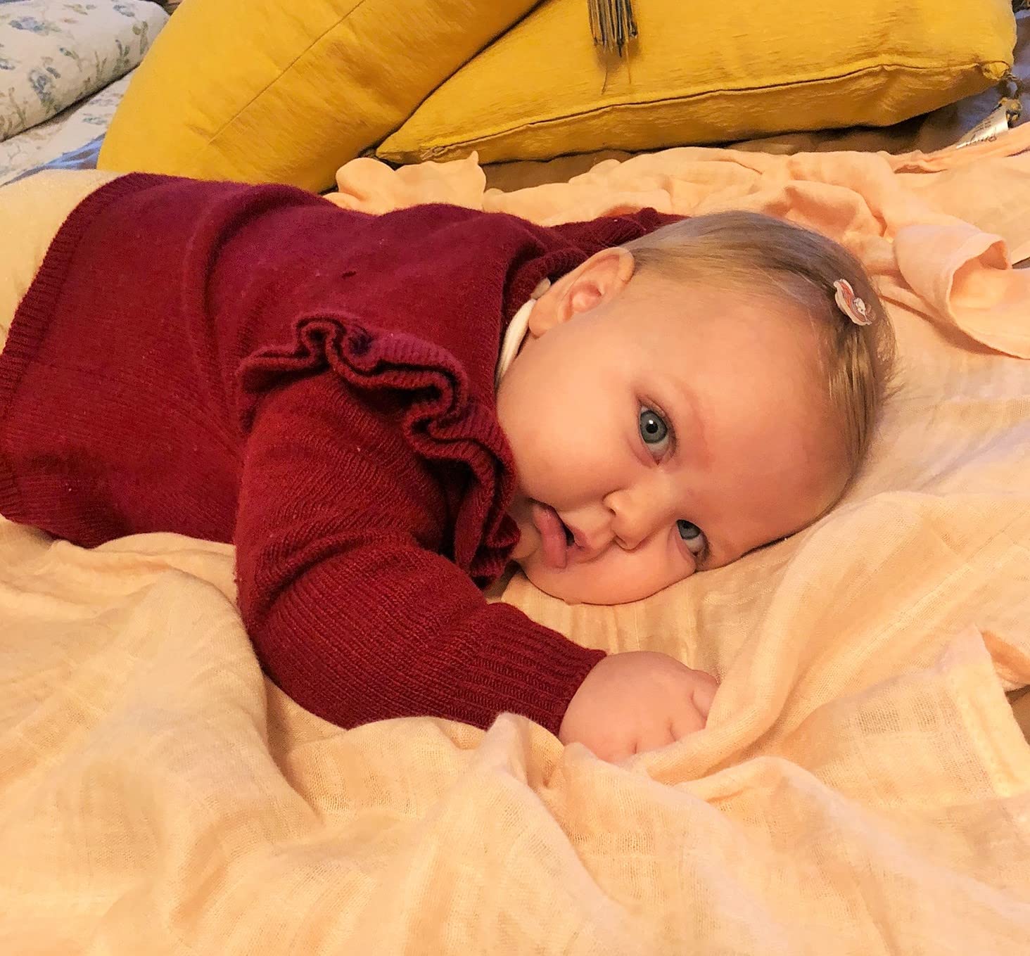 Coperta Mussola Neonato 110x110 Cm - Cotone 6 Strati, Design Dinosauro Blu, Unisex