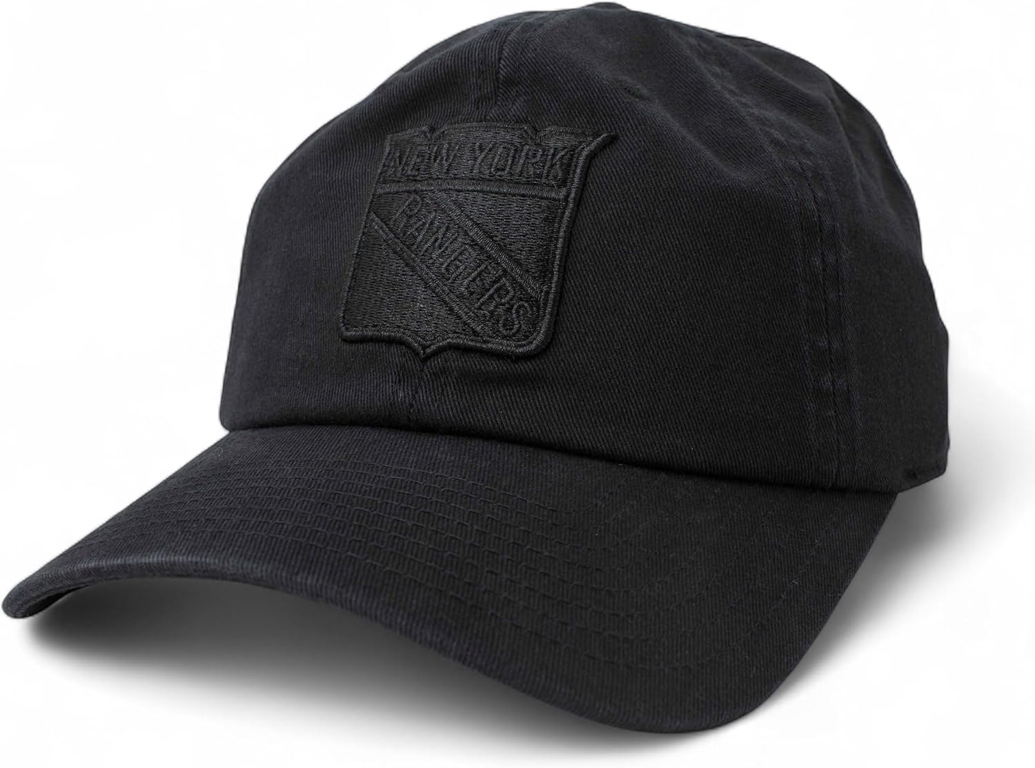 AMERICAN NEEDLE Officially Licensed NHL Blue LINE Team Cap, Blackout Tonal DAD HAT, Black/Black, Authentic