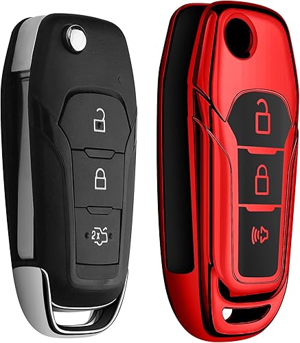 Miniatura 8 de Tukellen Funda para llavero Ford de TPU suave, protección completa, compatible con Ford F150 F250 F350 F450 F550 Explorer Ranger Escape Key Shell