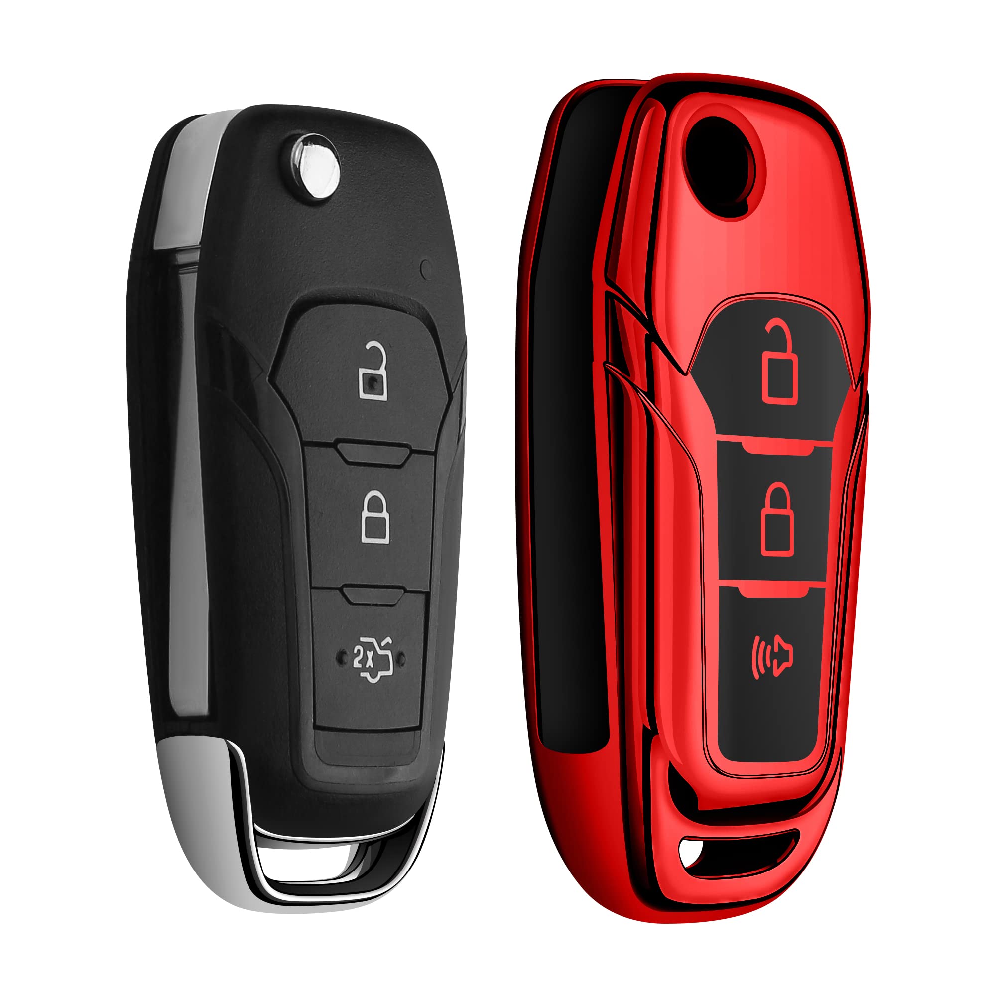 Aazon.co: Tukellen For Ford Key Fob Cover Soft TPU Full Protection - View #3