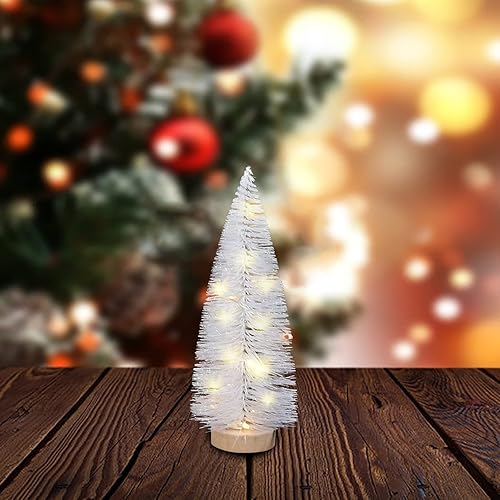 Árbol de Navidad mini P Ine con base de madera manualidades decoración de mesa para el hogar adornos de árbol de Navidad decoración de árbol de