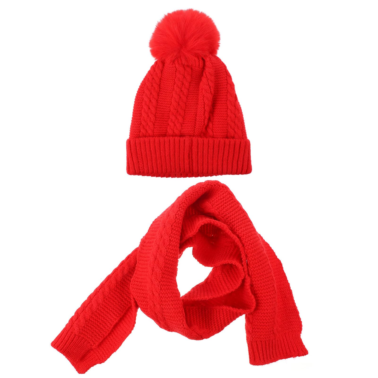 Gorro y bufanda de lana roja para regalar en ocasiones especiales de invierno 8