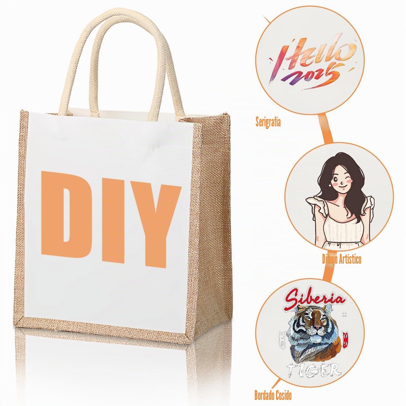 YAYODS 8 bolsas de yute para la compra, 26 x 14 x 27 cm, bolsa muerta para jubilados, regalo de mujer, bolsa de trazado personalizada, bolsas de regalo de yute reutilizables con asas para manualidades