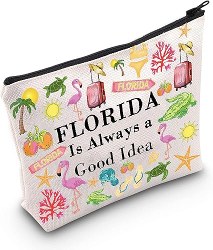 POFULL Florida Vacaciones Regalo Florida Es Siempre Una Buena Idea Bolsa Cosmética Florida Viaje Regalo