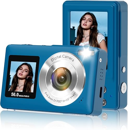 Miniatura 13 de Cámara digital, cámara digital mejorada de 56 MP con pantalla dual de 56 MP, cámaras compactas con batería integrada con zoom de 16X, cámaras de