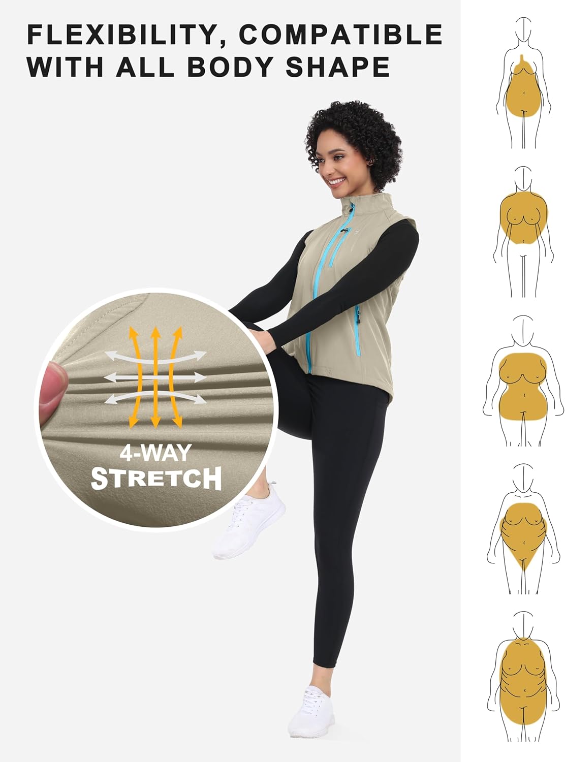 Little Donkey Andy Women's Lightweight Quick Dry Vest Summer Windproof Sleeveless Elastic Jacket for Golfing Cycling Running - Image 7