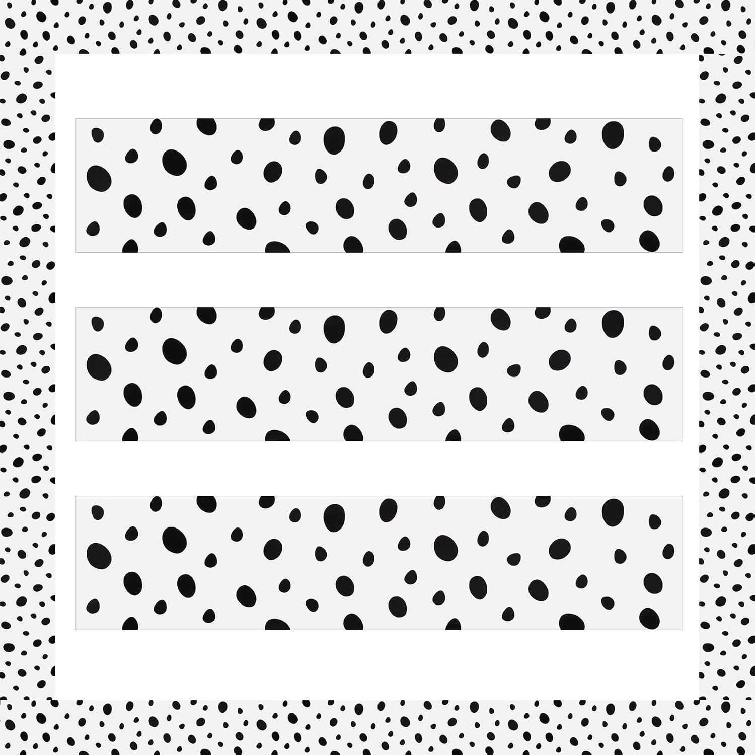 Eaasty 50 Pcs 57.4 Feet Black Dot Bulletin Board Border