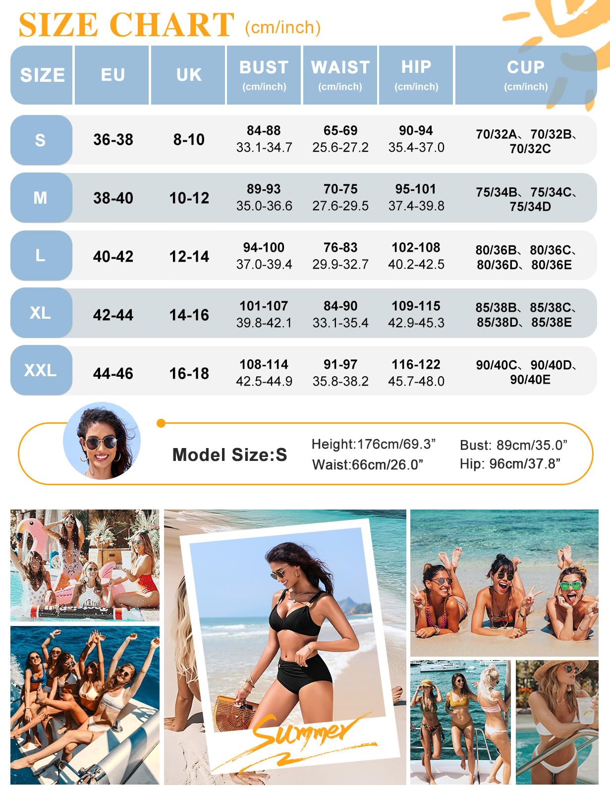 Nadeer Traje de Baño para Mujer Push Up Sexy Elegante Cuello en V Dos Piezas Conjuntos de Bikini Metal Dorado Control de Vientre de Cintura Alta Bañador de Playa