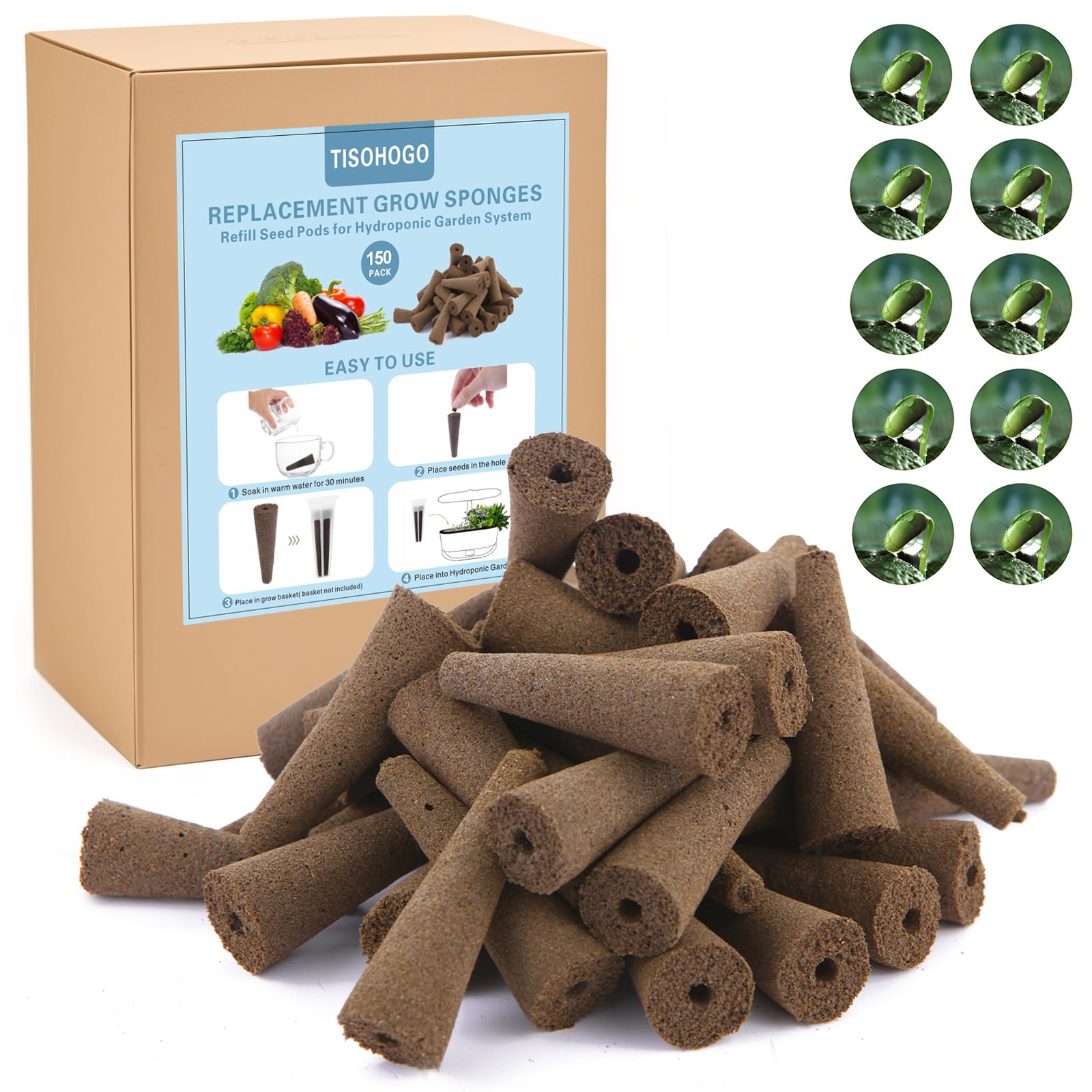 150 Pack Grow Sponges for AeroGarden