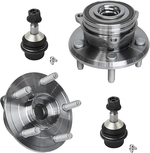 Detroit Axle - Kit de bujes de rodamiento de rueda delantera para 2011-2020 Grand Cherokee Dodge Durango 2 cojinetes de rueda 2 juntas esféricas