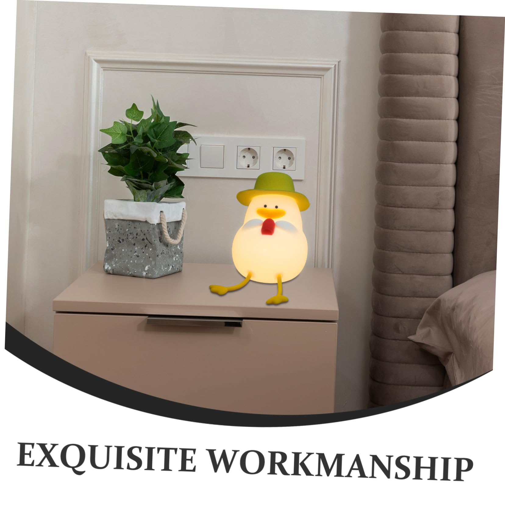 Lámpara Nocturna Pato de Silicona para Guardería, Luz LED Amarilla | Control Táctil, Iluminación Suave para Dormitorio, Uso en Tomas Nocturnas, Abs y PC