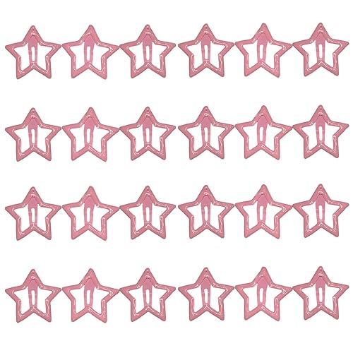 24 pinzas para el cabello con forma de estrella, pinzas de estrella plateadas para niñas, accesorios antideslizantes en forma de estrella para