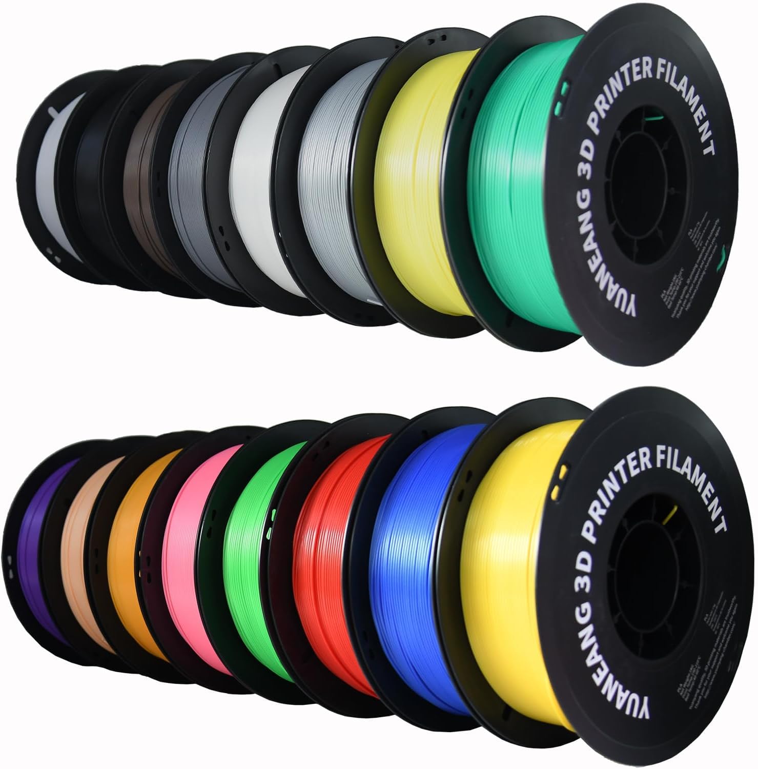 PLA-Filamentbündel für 3D-Drucker, einfarbiges PLA-Filament, 1,75 mm, für die meisten FDM-3D-Drucker, 1 kg x 16 Spulen