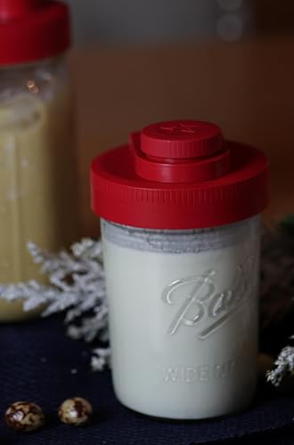 Miniatura 7 de Mason Jar Lids Wide Mouth Plastic 4 pack-USA Made-Flip Cap Screw Top Pour Spout Drink Hole - Leak-proof for Kerr and Ball Canning Jars - Airtight