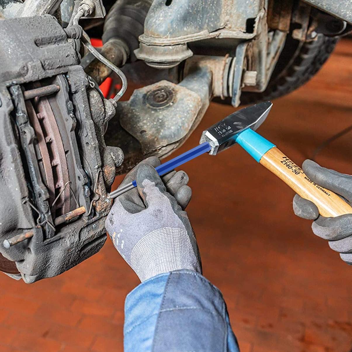 VILLCASE Woodworking Tool 5pcs Pin Punch Set Vanadium Steel Heat Treated 3mm-8mm Punches