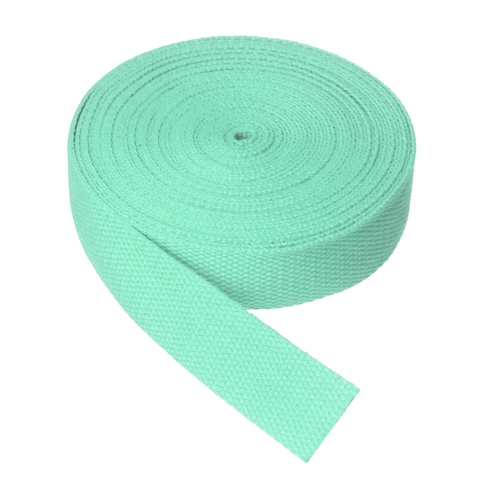 sourcing map Cotton Twill Tape, 2.5cm x 9.2M Cotton Ribbon Bias Binding Tape Trim Webbing Straps for Sewing DIY Crafts Gift Wrapping, Water Green
