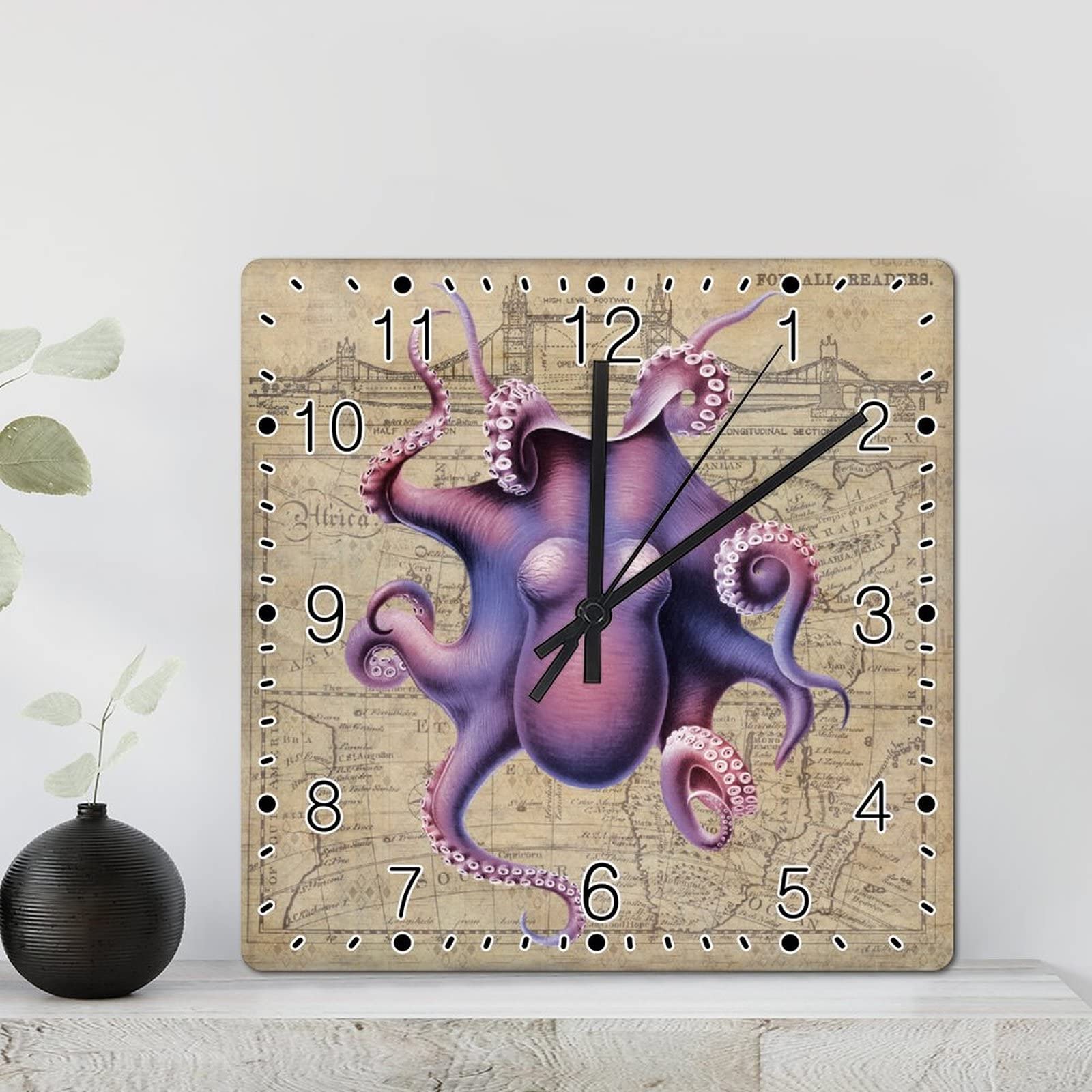 Horloge murale pieuvre silencieuse pour travailler sans bruit