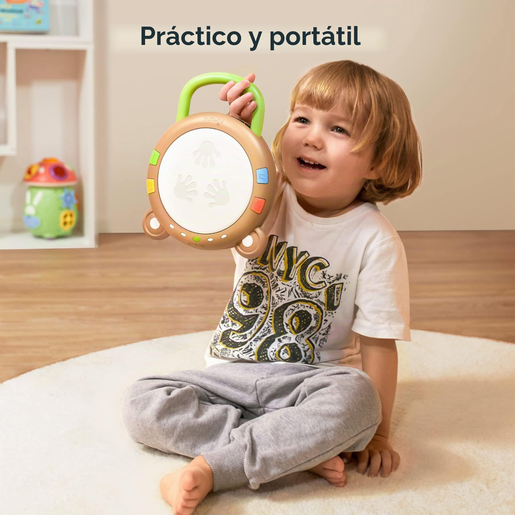 TUMAMA KIDS Juguetes Electrónicos Musicales para Bebés, Educación Temprana, Tambor Iluminado, Instrumentos Musicales para Bebés, Juguete Sensorial para Bebés, Juguetes Musicales