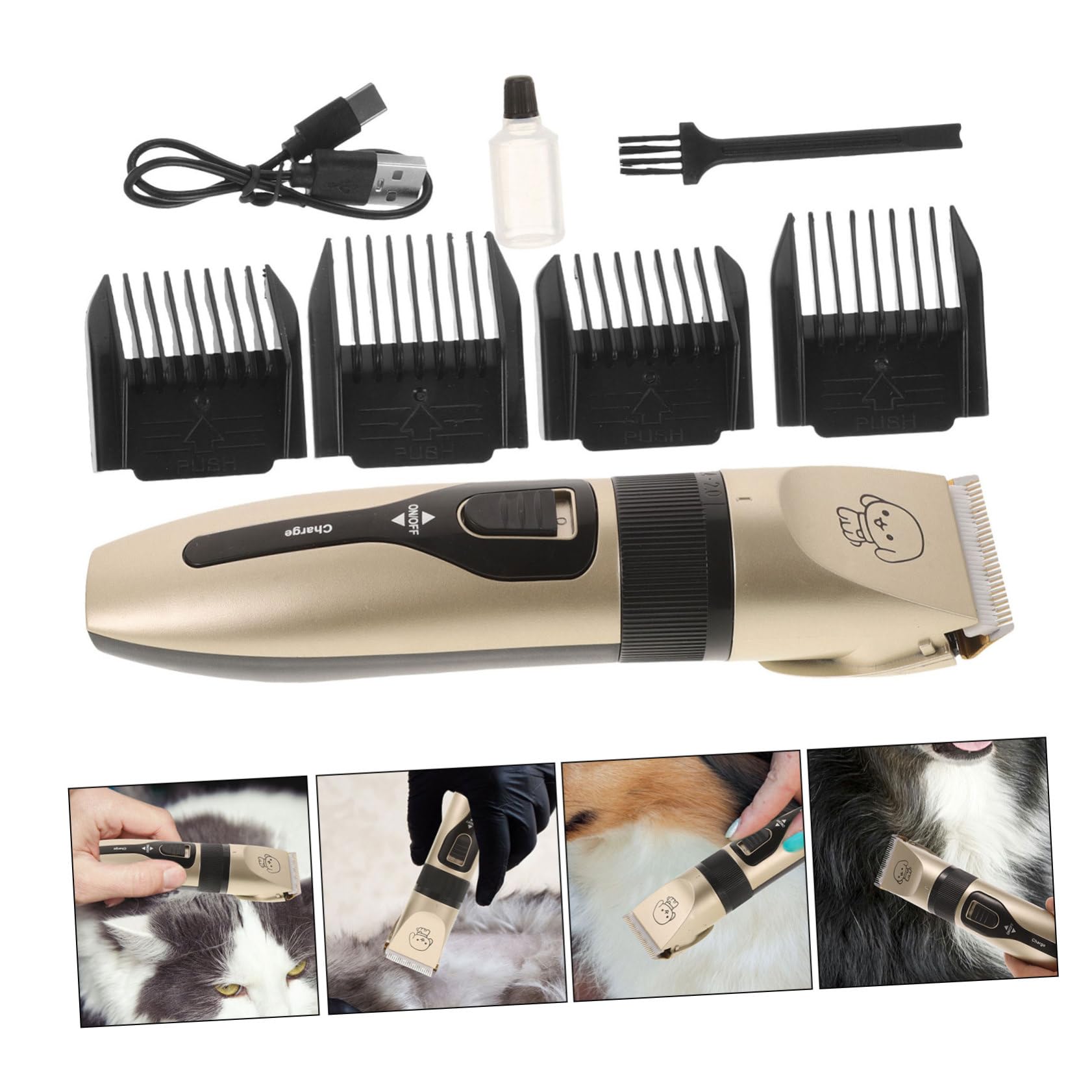 Beavorty 1juego Cortapelos Eléctrico Profesional Para Juego De Tijeras Para y Gatos Recargable Por Usb Diseño Silencioso y Aseo De Casa