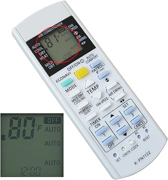 Replacement Remote Control for Panasonic Air Conditioner Remote CS-S9PKV CS-S12PKV CS-S18PKV CS-S24PKV CS-S28PKV Display Both in Fahrenheit and Celsius