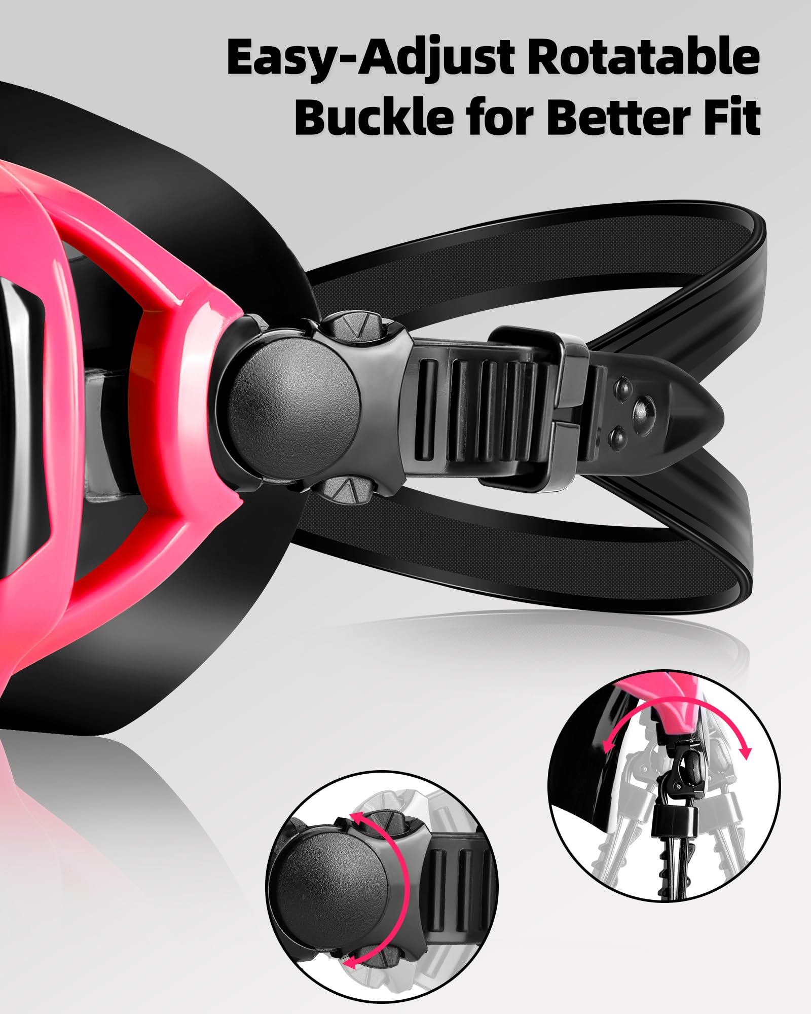 Adult Swim Goggles with Nose Cover, 180° Clear Wide View No Leak Diving Mask Pool Goggles for Women Men Adult Youth