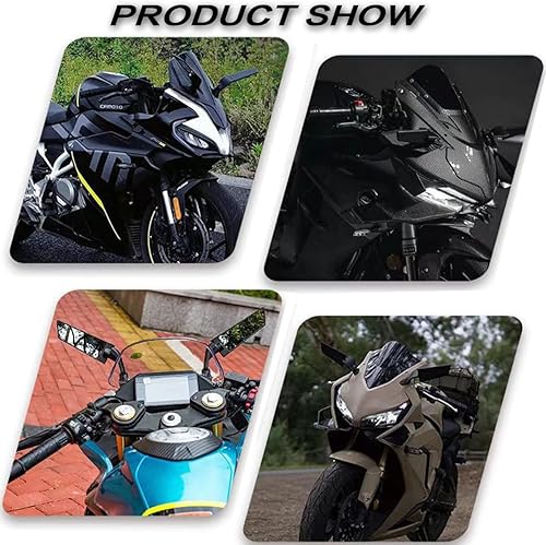 Miniatura 7 de Espejos de motocicleta de carreras, ala aerodinámica modificada, espejos laterales giratorios ajustables con amplio ángulo de visión para Honda