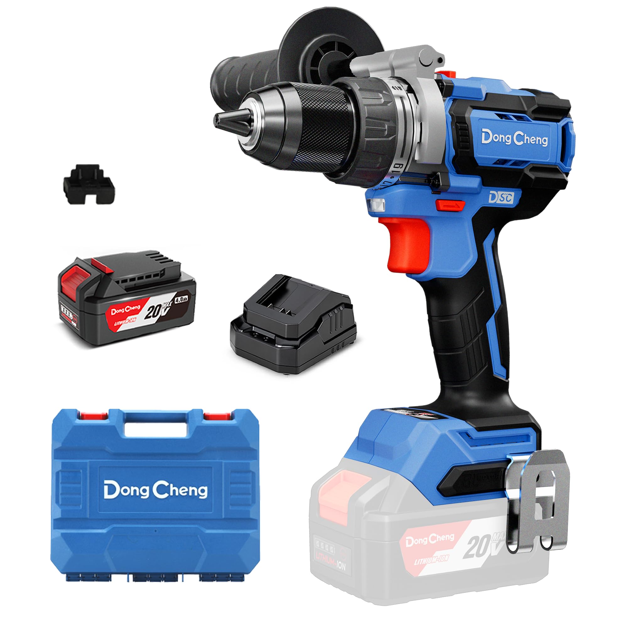 Dong Cheng 20V 160N.m Torque Cordless Brushless Hammer Drill With 4.0Ah Battery