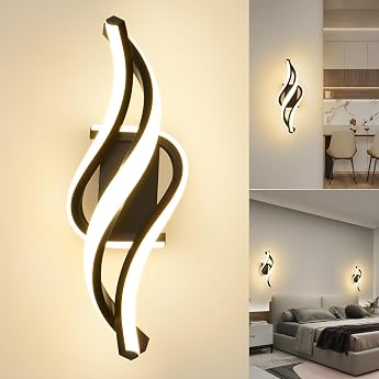 LED Wandleuchte Innen 22W WandlampeModern Innenwandleuchte3000K Warmwei  WandbeleuchtungUp Down Innenleuchte Wandlichtergebogene Design wandleuchten f r Wohnzimmer Schlafzimmer Treppenhaus Flur [Energieklasse G]