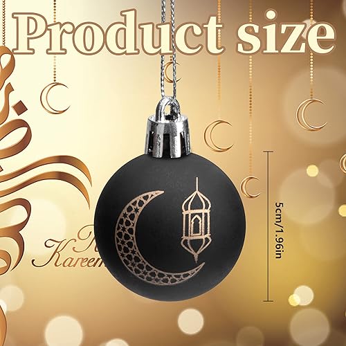 Miniatura 2 de 12 adornos de bola colgante de Ramadán Kareem, decoraciones de fiesta musulmana islámica de 1.96 pulgadas para celebración de Eid Mubarak y Ramadán