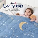 Kivik Weighted Blanket 3lbs, 36" x 48", Blue Moon Stars Heavy Throw Blankets, All-Season Breathable Soft Cute, Calming & Sleep, Machine Washable
