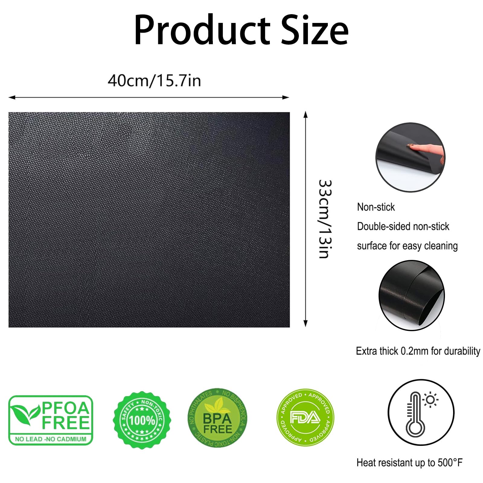 Tappetini Forno In Teflon - 4 Pezzi 40x33cm, Antiaderenti E Lavabili, Per Griglie E Teglie - Foto 14