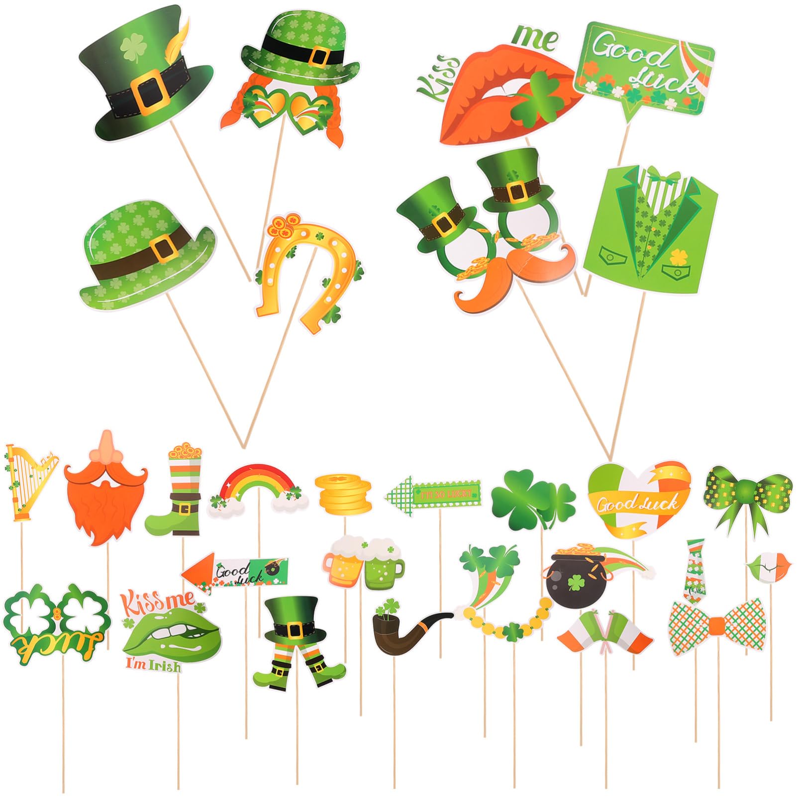 Cabilock 4 Sätze Foto Requisiten Bezeichner Ornament-Anhänger Verkaufsstand Etikett Tülle faschingsdekoration karnevalsdekoration lustige fotoautomaten Requisiten Partyschmuck Papier Green