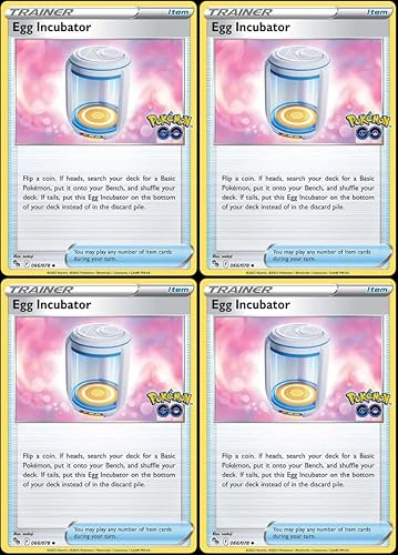 Incubadora de huevos 066/078 - Pokemon Go - Lote de cartas de entrenador - Juego de 4
